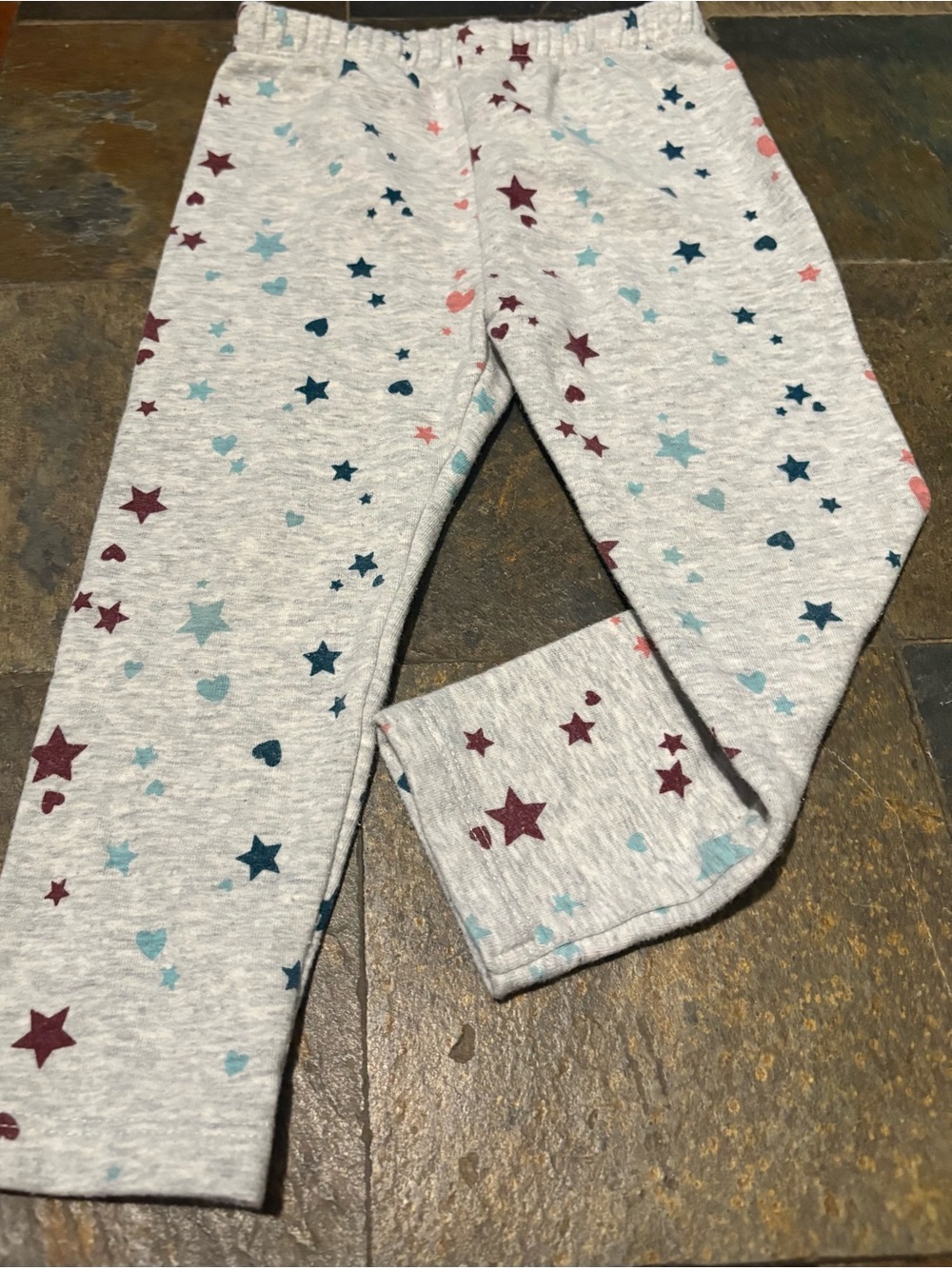 jumping beans Cream Joggers with Teal and Burgundy Star Accents